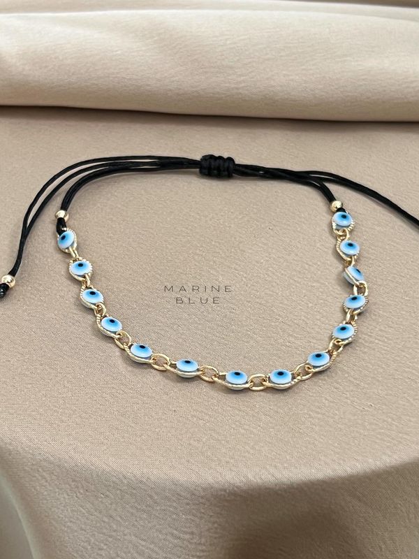 14 Steps Evil Eye Charm Bracelet - Handmade Bracelet