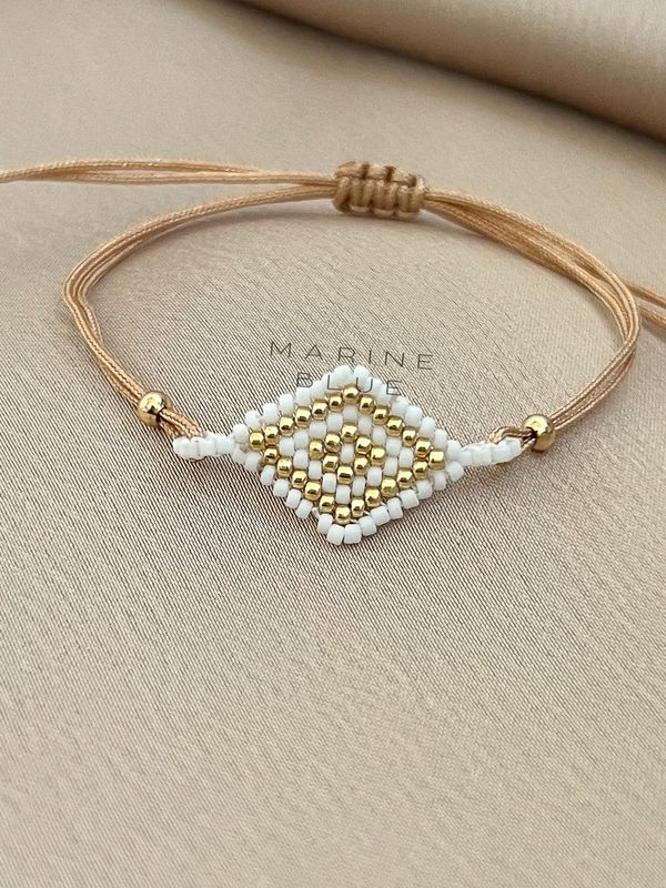 Solo Tile Evil Eye Handmade Bracelet - Beaded Bracelet