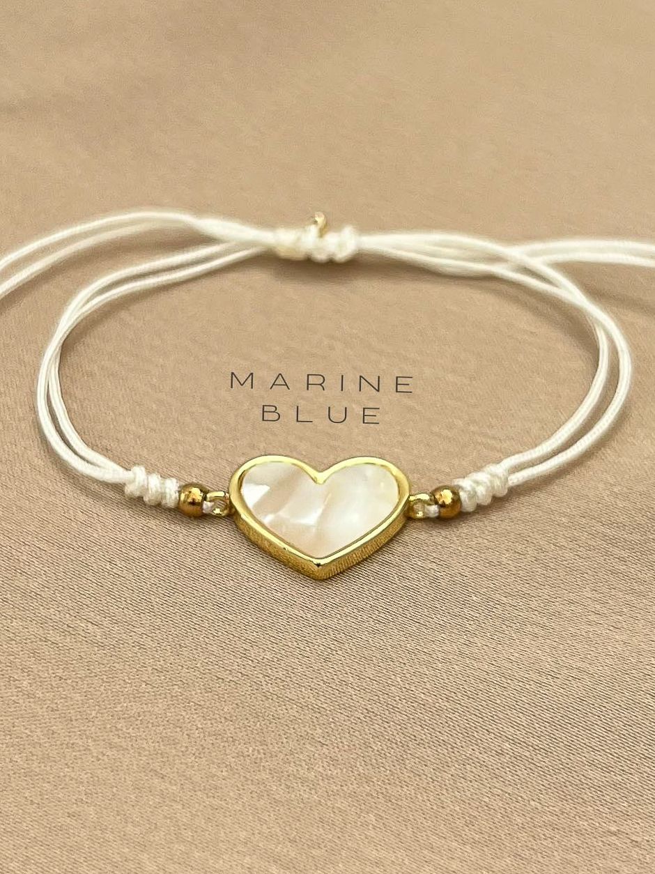 Gold Heart Charm Bracelet With Name Build Your Own Chunky Custom - Main Image