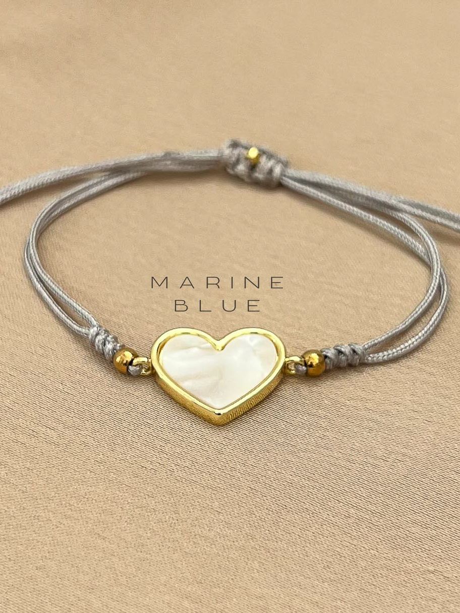 Sting Handmade Bracelet - Heart Charm Bracelet, Color: Misty Moon