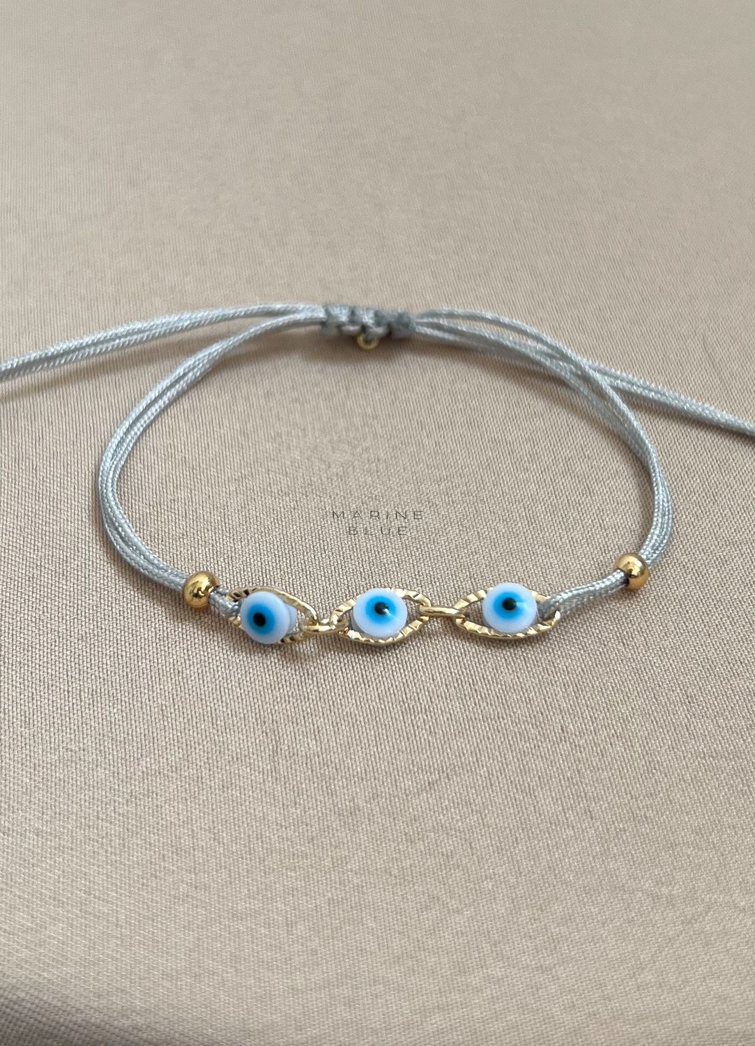 3 Steps Evil Eye Handmade Bracelet - Charm Bracelet, Color: Misty Moon