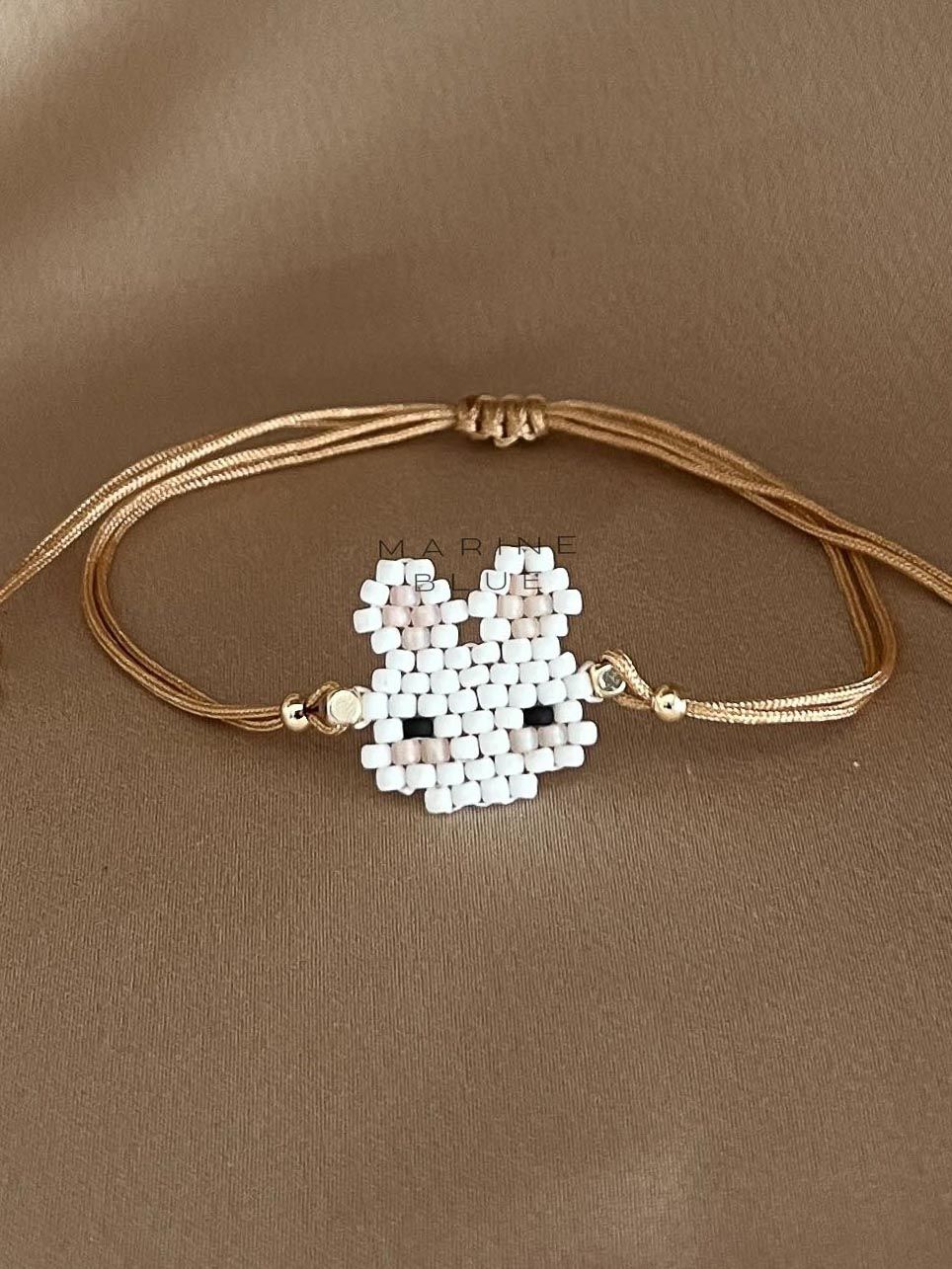 Animes Bunny Handmade Bracelet - Knitted Charm Bracelet, Color: Hazel