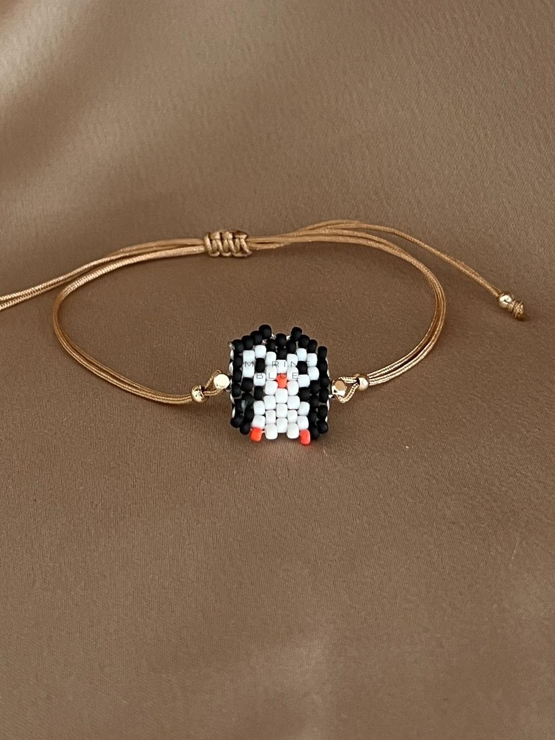 Animes Penguin Handmade Bracelet - Knitted Charm Bracelet, Color: Hazel
