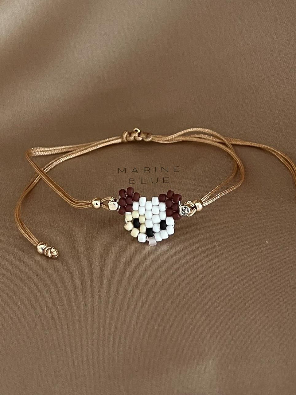 Animes Puppy Handmade Bracelet - Beaded Charm Bracelet, Color: Hazel