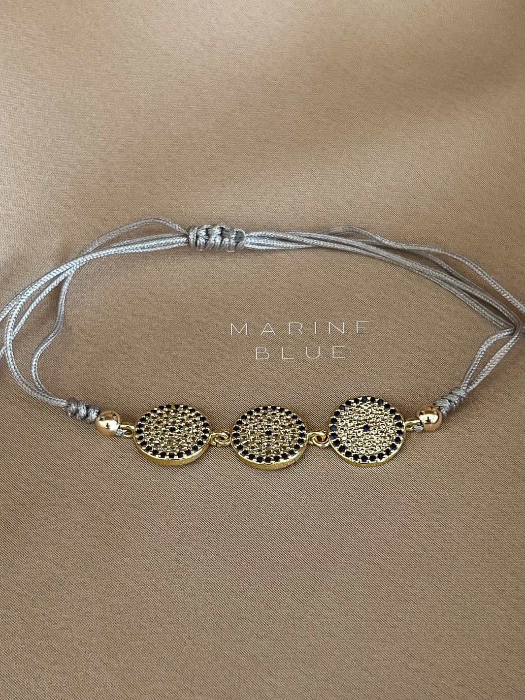 Triple Tire Handmade Bracelet - Charm Zircon Bracelet, Color: Misty Moon
