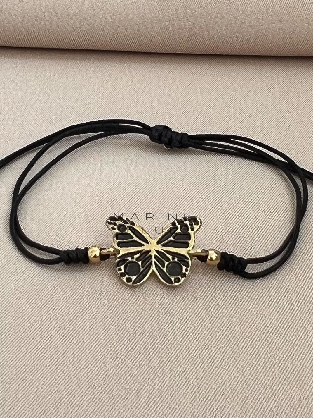 Mojo Butterfly Handmade Bracelet - Charm Bracelet, Color: Nocturnal Black, Plating: Gold