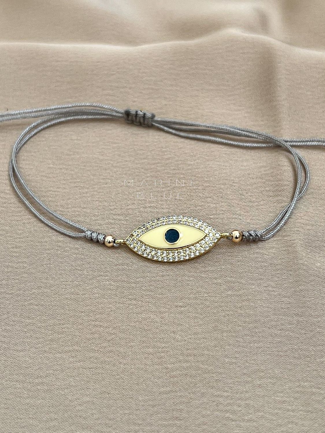 Enamel Eye Handmade Bracelet - Charm Bracelet, Color: Misty Moon
