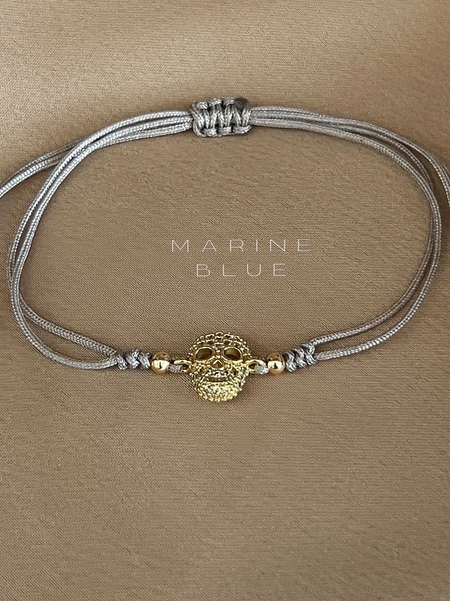 Skull Handmade Bracelet - Charm Bracelet, Color: Misty Moon