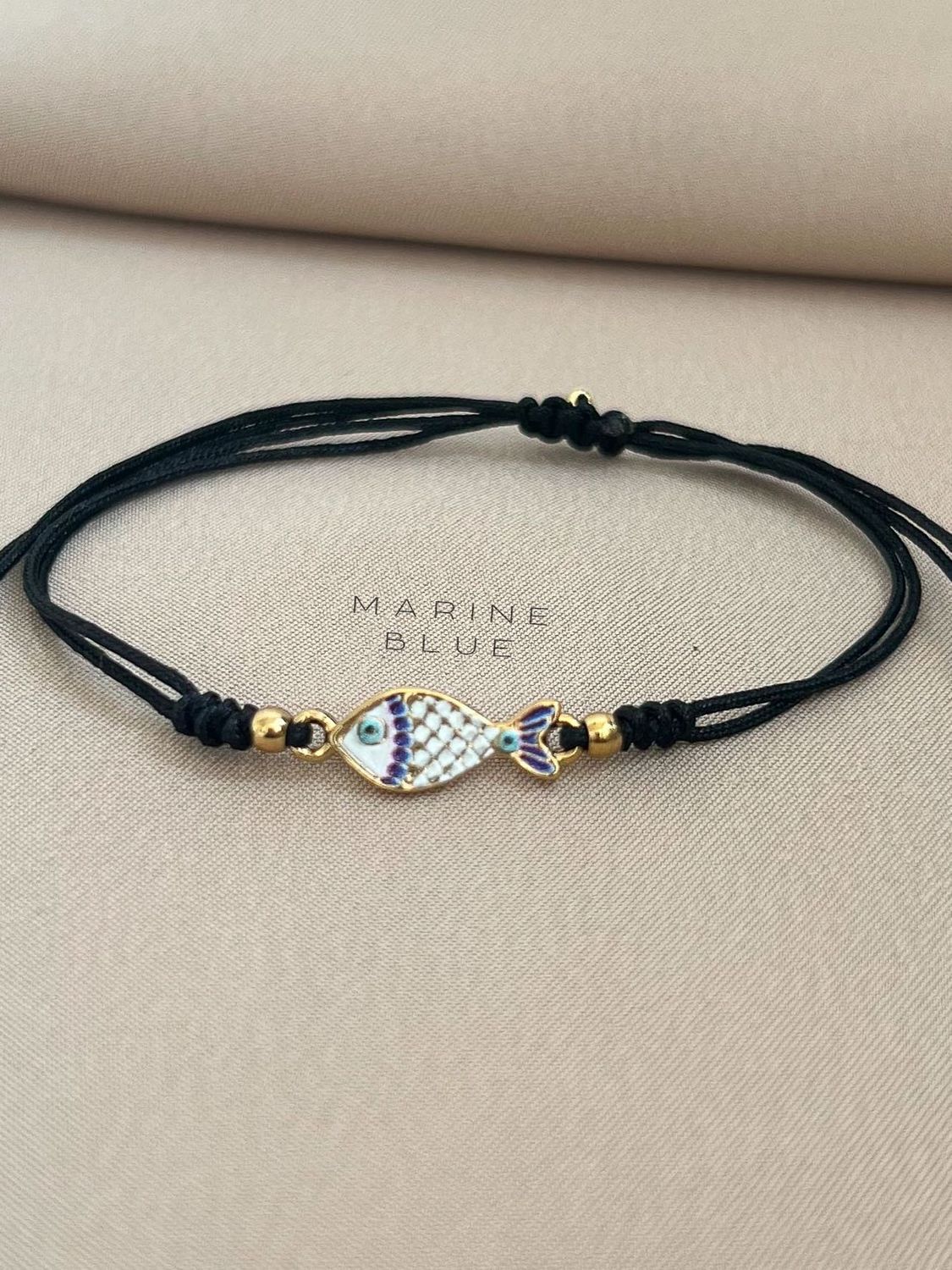 Fishy Handmade Bracelet - Charm Bracelet, Color: Nocturnal Black, Plating: Gold