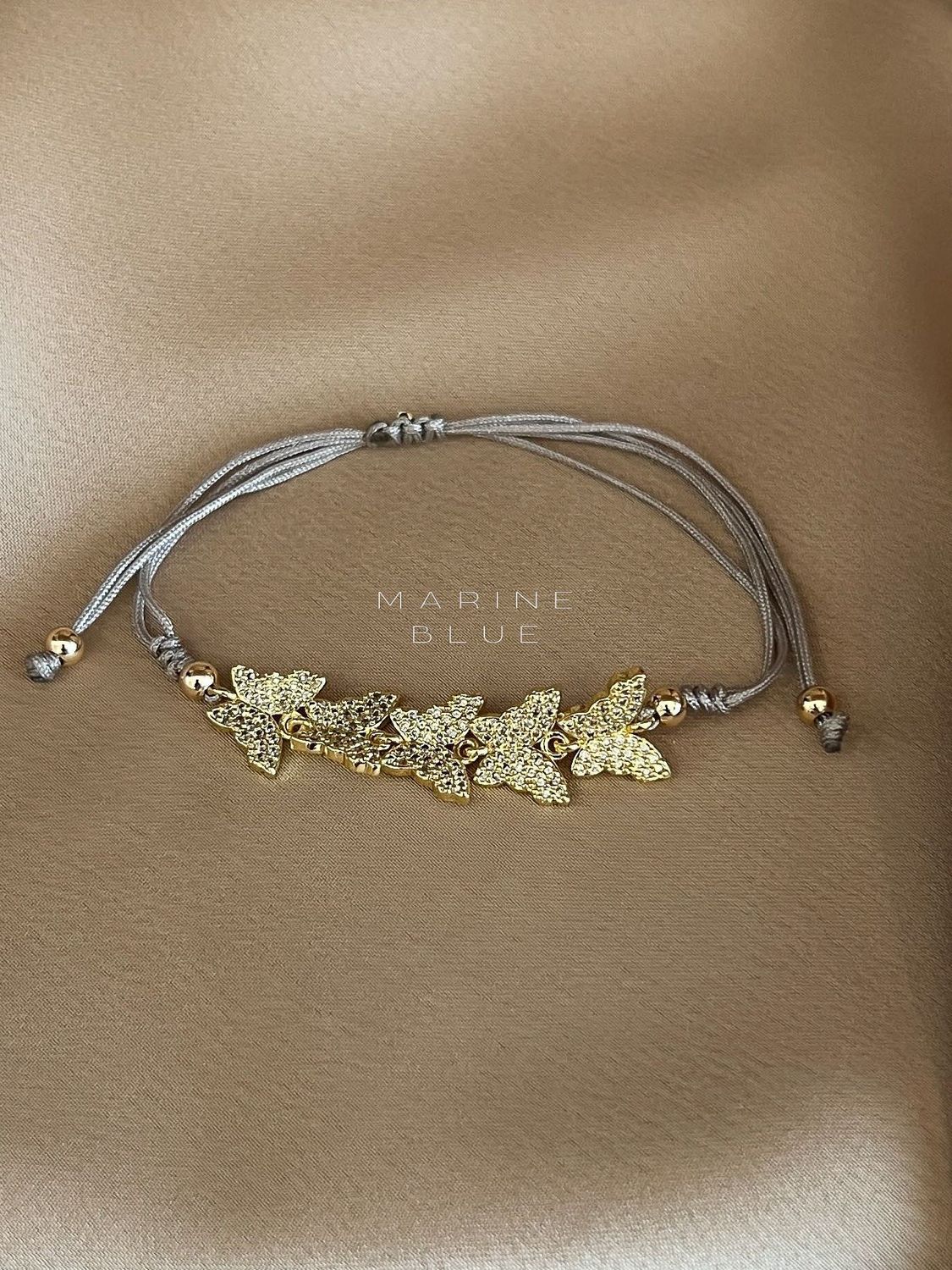 Pukupuku Handmade Bracelet - Butterfly Charm Bracelet, Color: Misty Moon