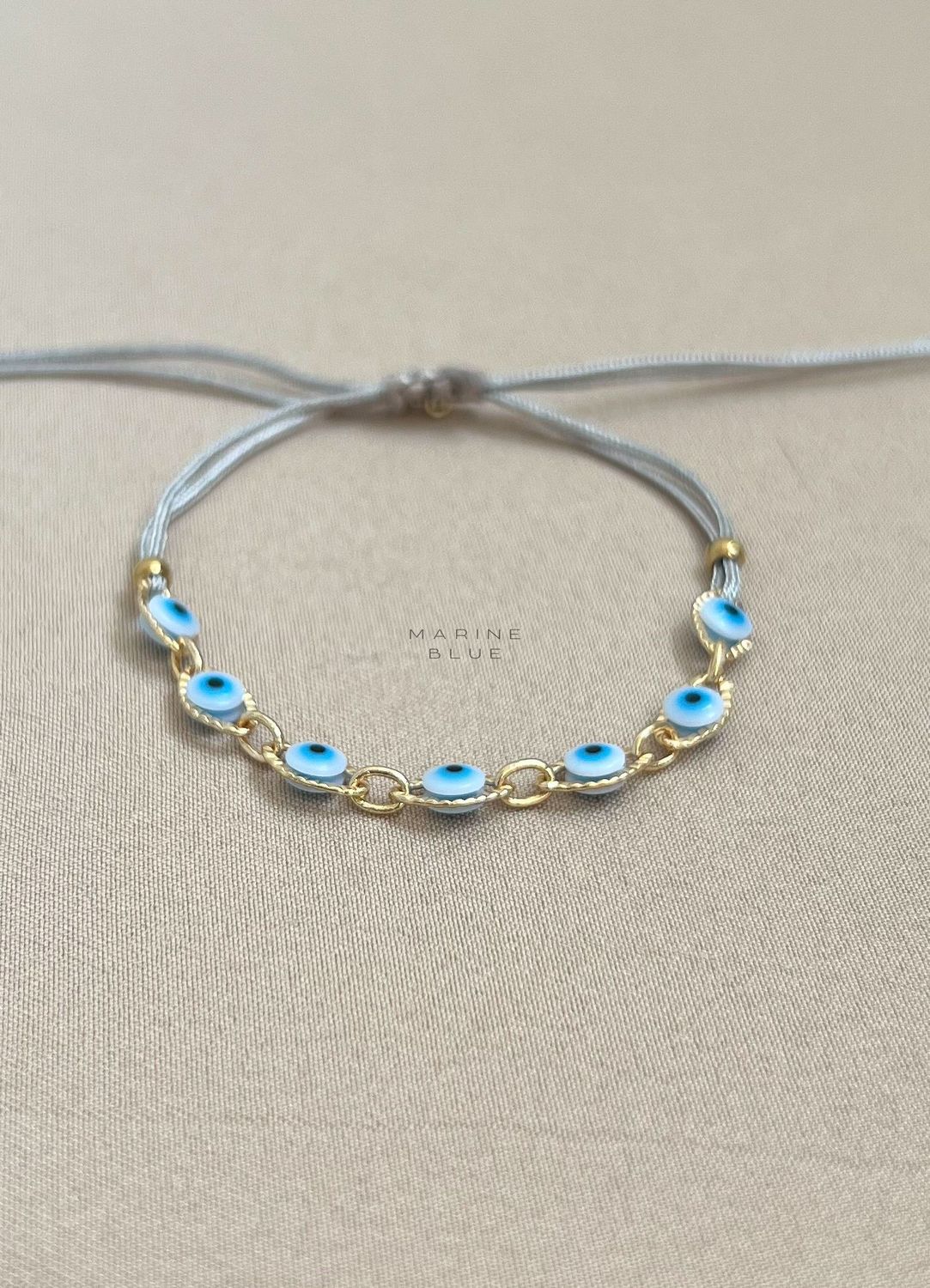 7 Steps Evil Eye Handmade Bracelet -  Charm Bracelet, Color: Misty Moon