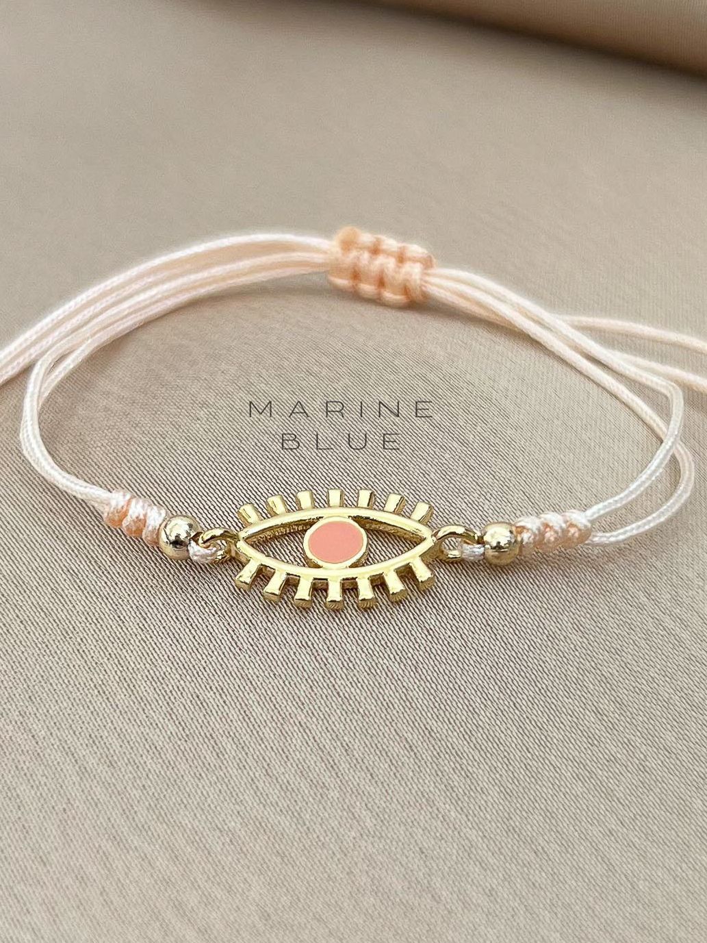 Lushy Handmade Bracelet - Eye Charm Bracelet, Color: Sunset Breeze