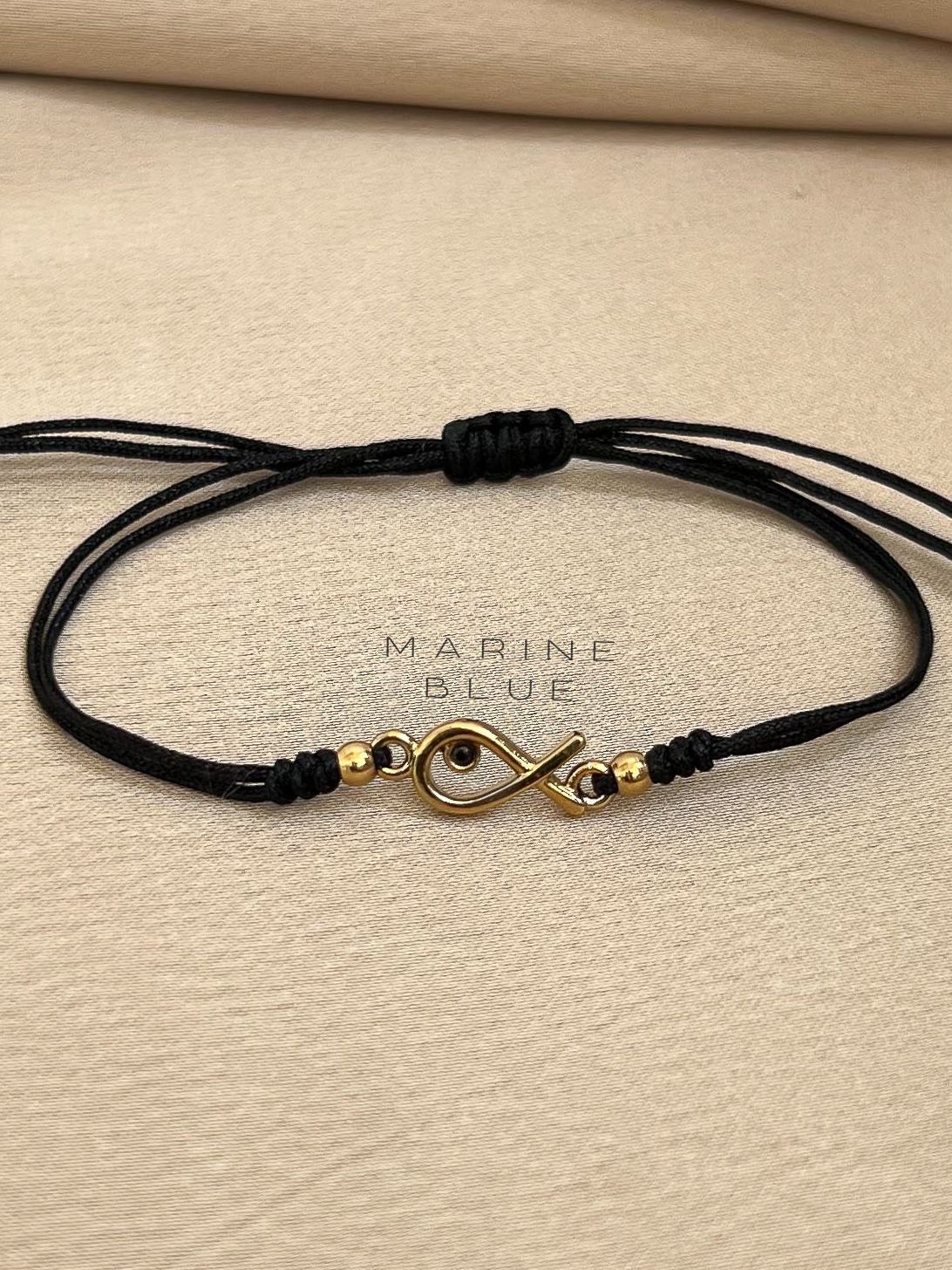 Mojo Nile Handmade Bracelet - Beaded Bracelet, Color: Nocturnal Black, Plating: Gold