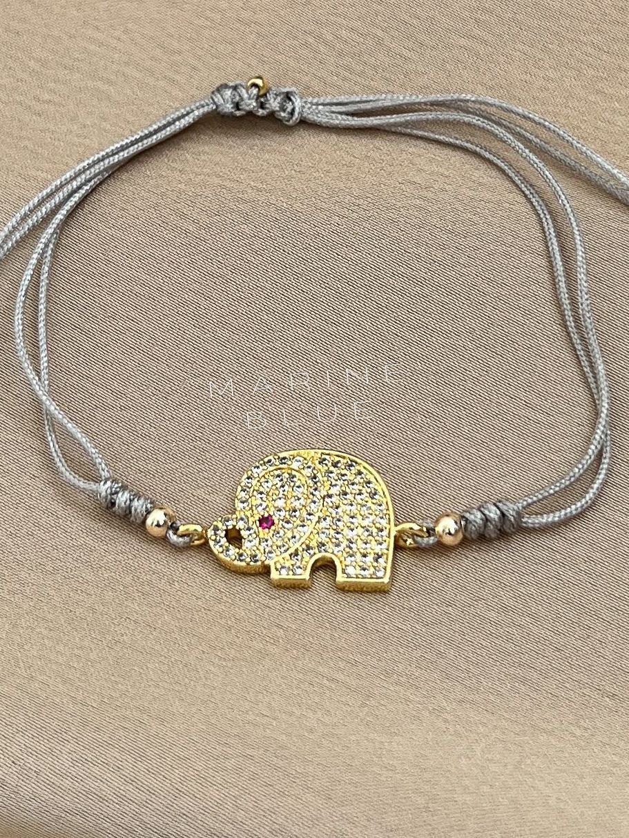 Elephant Handmade Bracelet - Charm Bracelet, Color: Misty Moon
