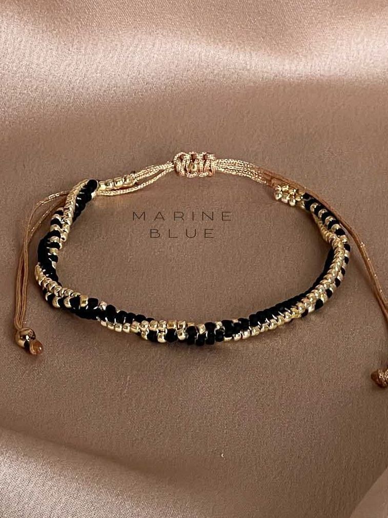 Solo Spilex Handmade Bracelet - Beaded Bracelet, Color: Nocturnal Black