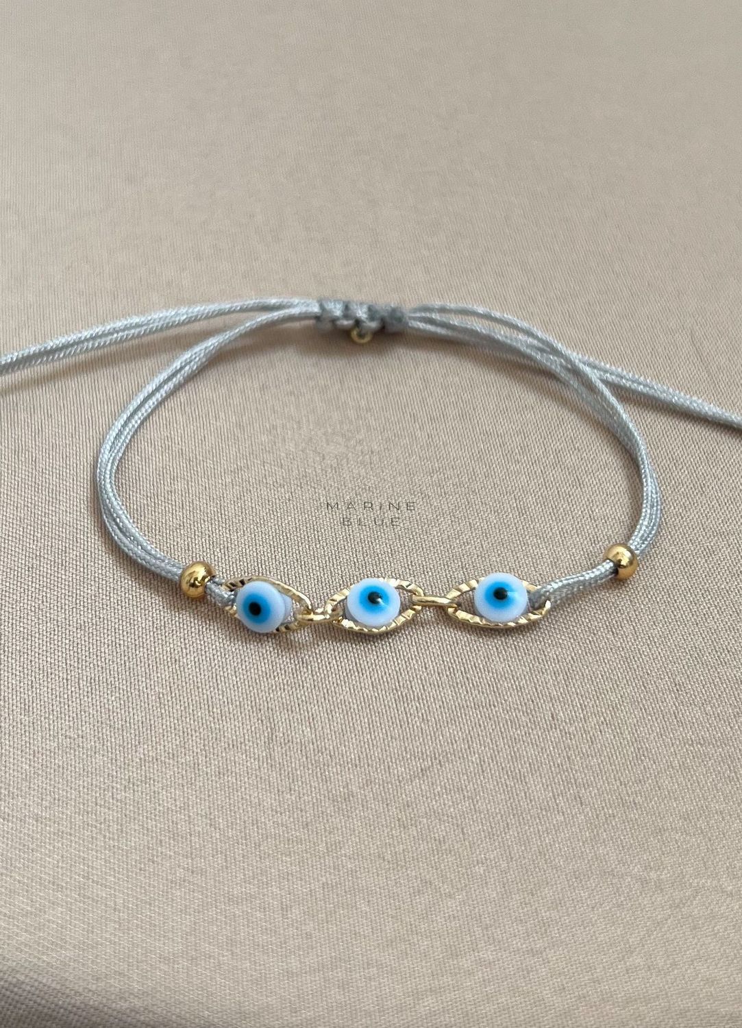 3 Steps Evil Eye Handmade Bracelet - Charm Bracelet, Color: Misty Moon