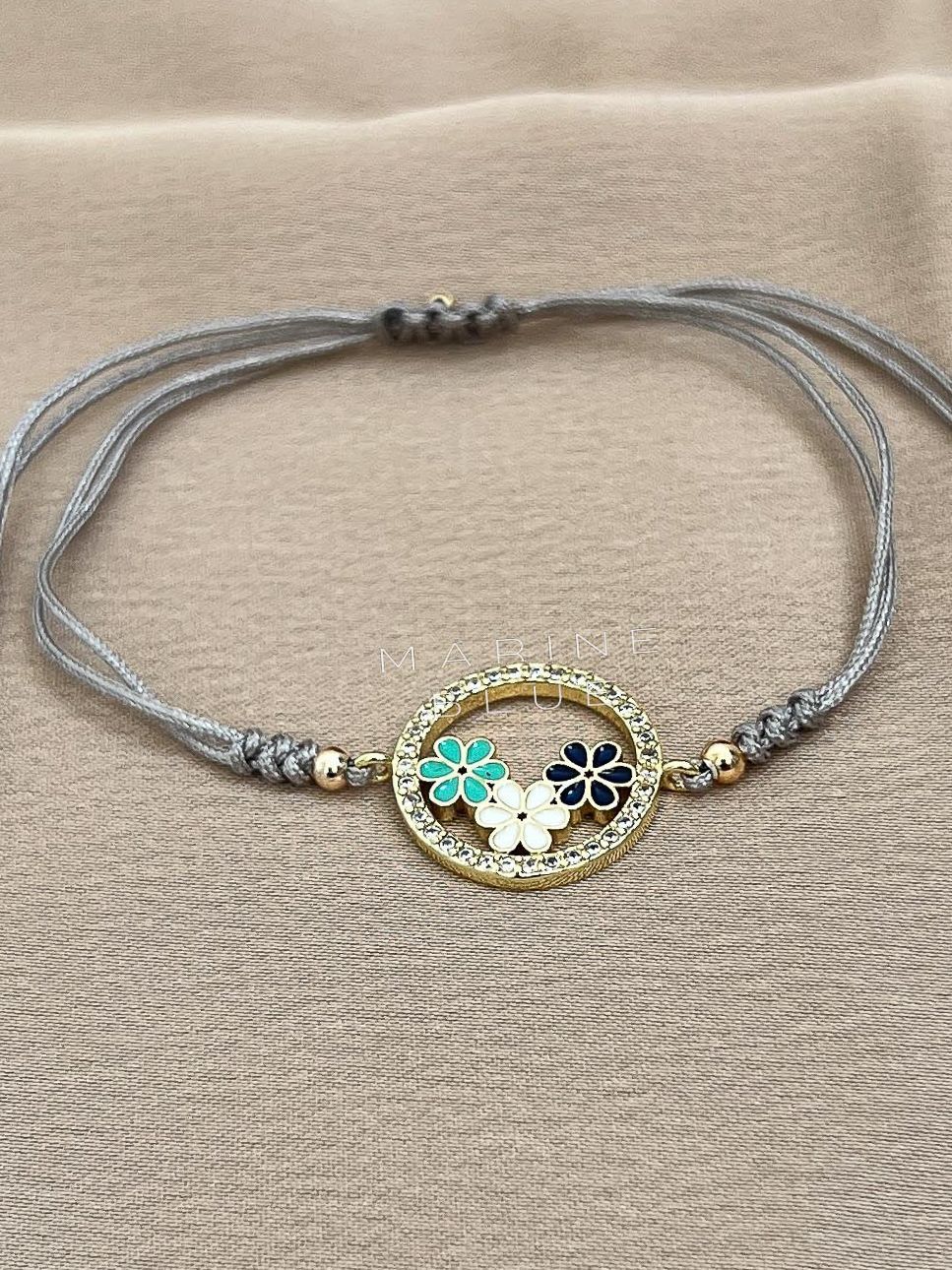 Botania Handmade Bracelet - Flower Charm Bracelet, Color: Misty Moon