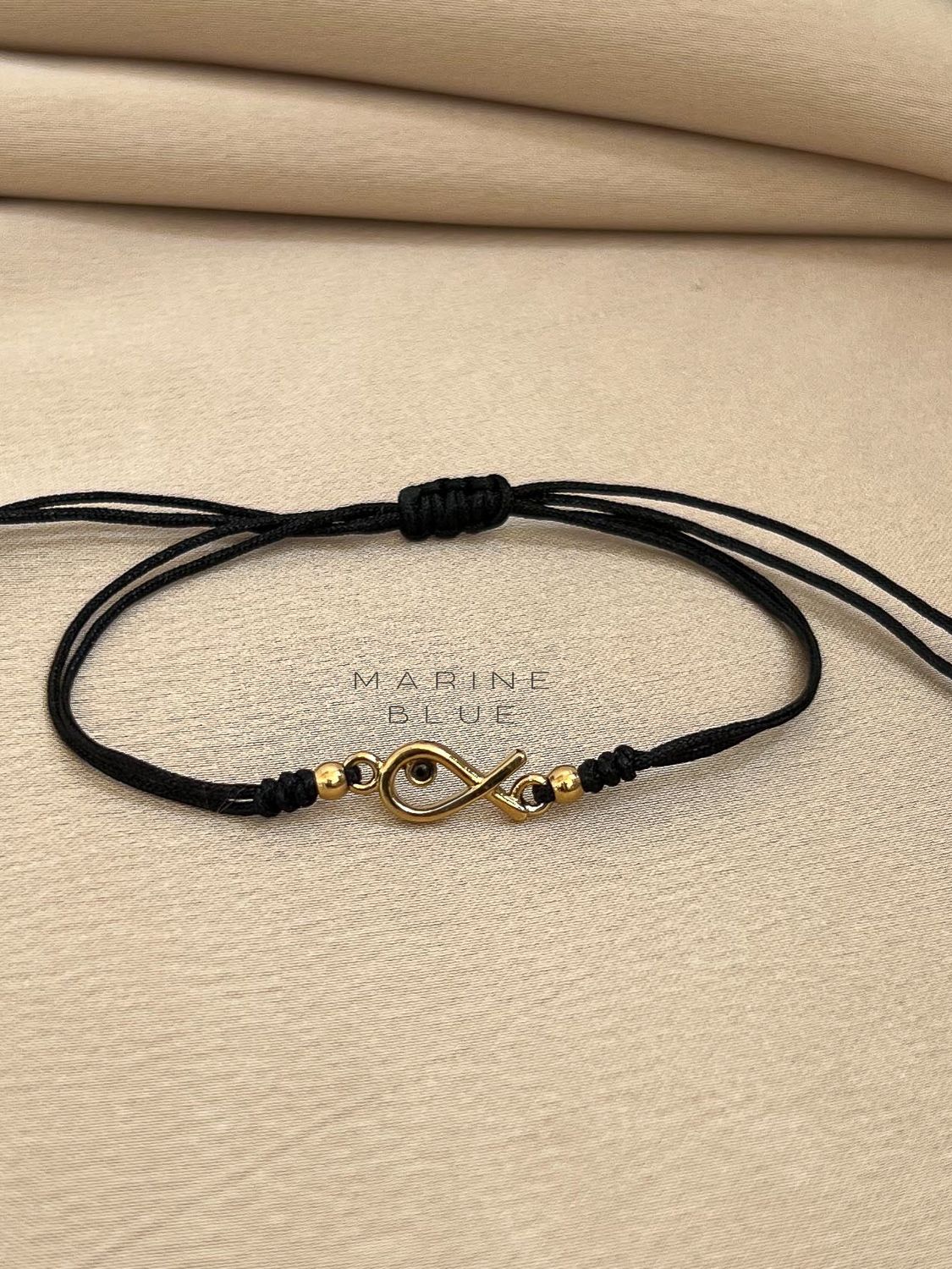 Mojo Nile Handmade Bracelet - Beaded Bracelet, Color: Nocturnal Black, Plating: Gold