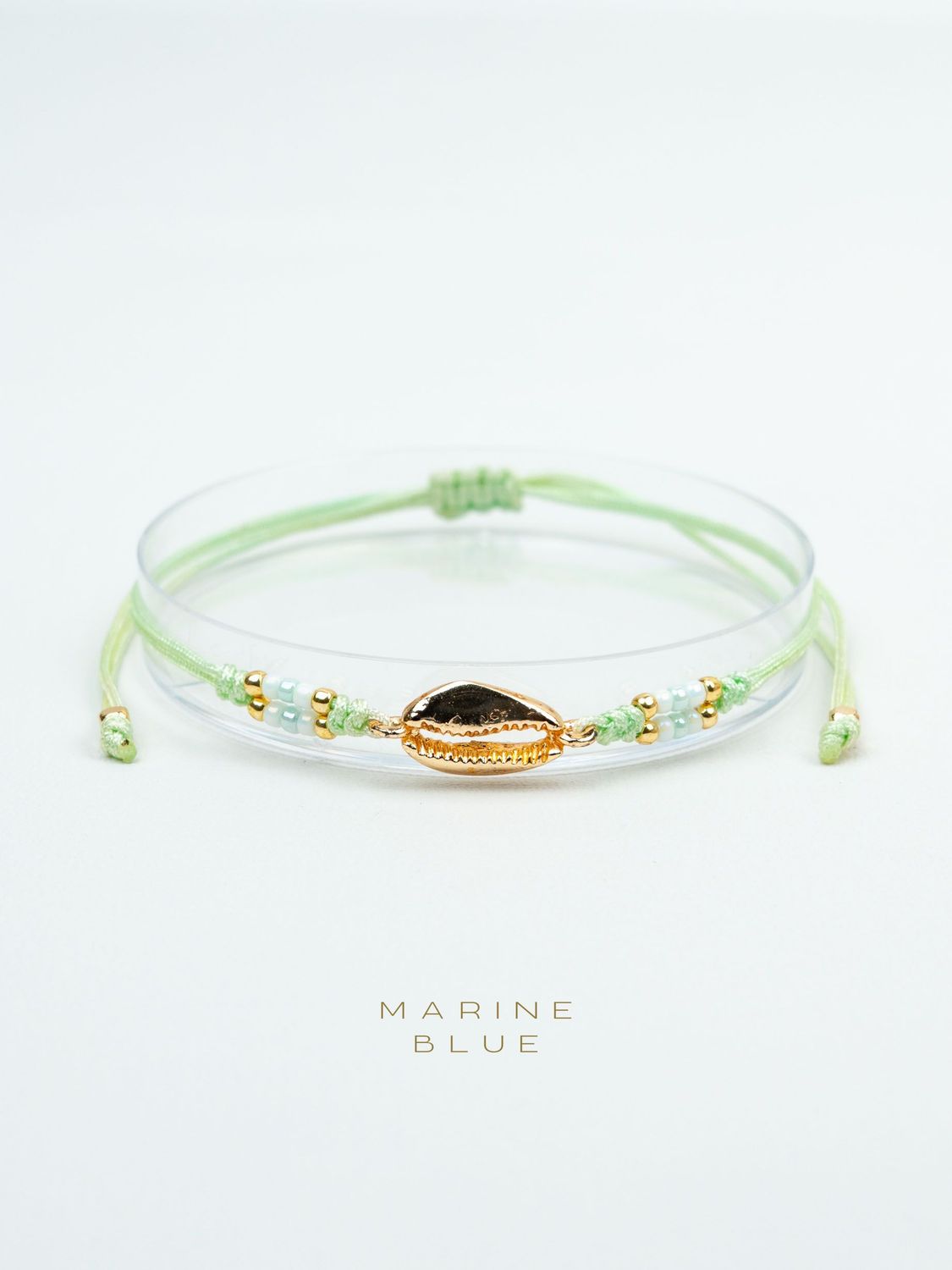 Runes Cowrie Bracciale fatto a mano - Bracciale con Charms, Colore: Sapphire
