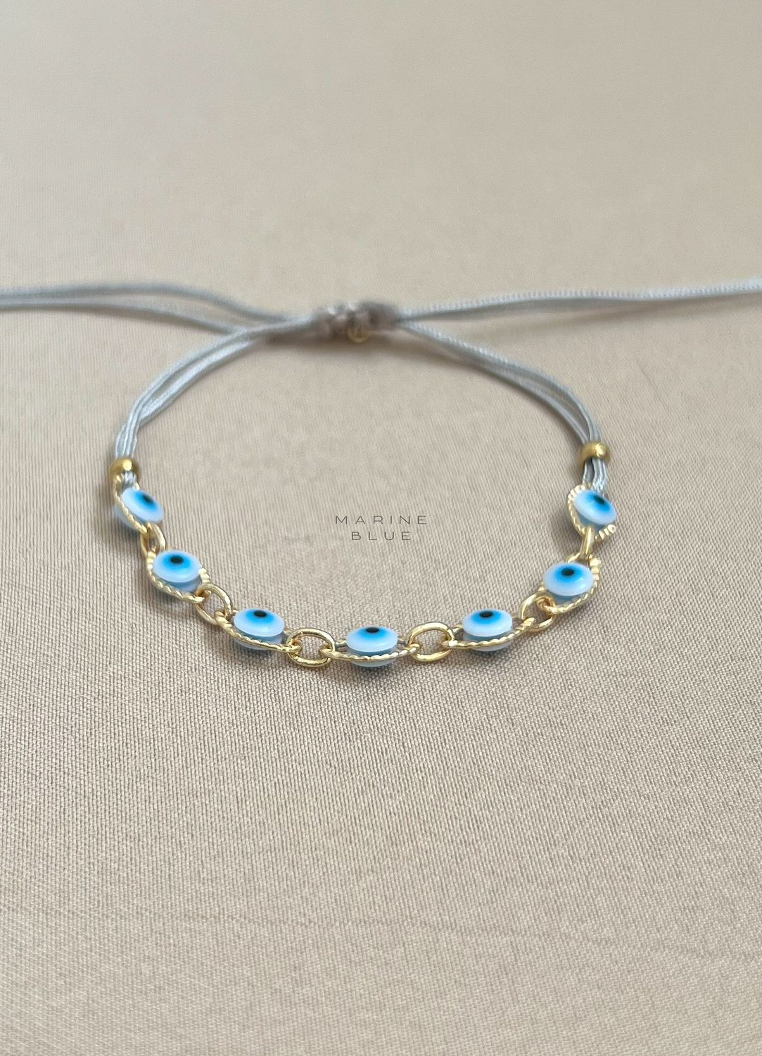 7 Steps Evil Eye Handmade Bracelet -  Charm Bracelet, Color: Misty Moon