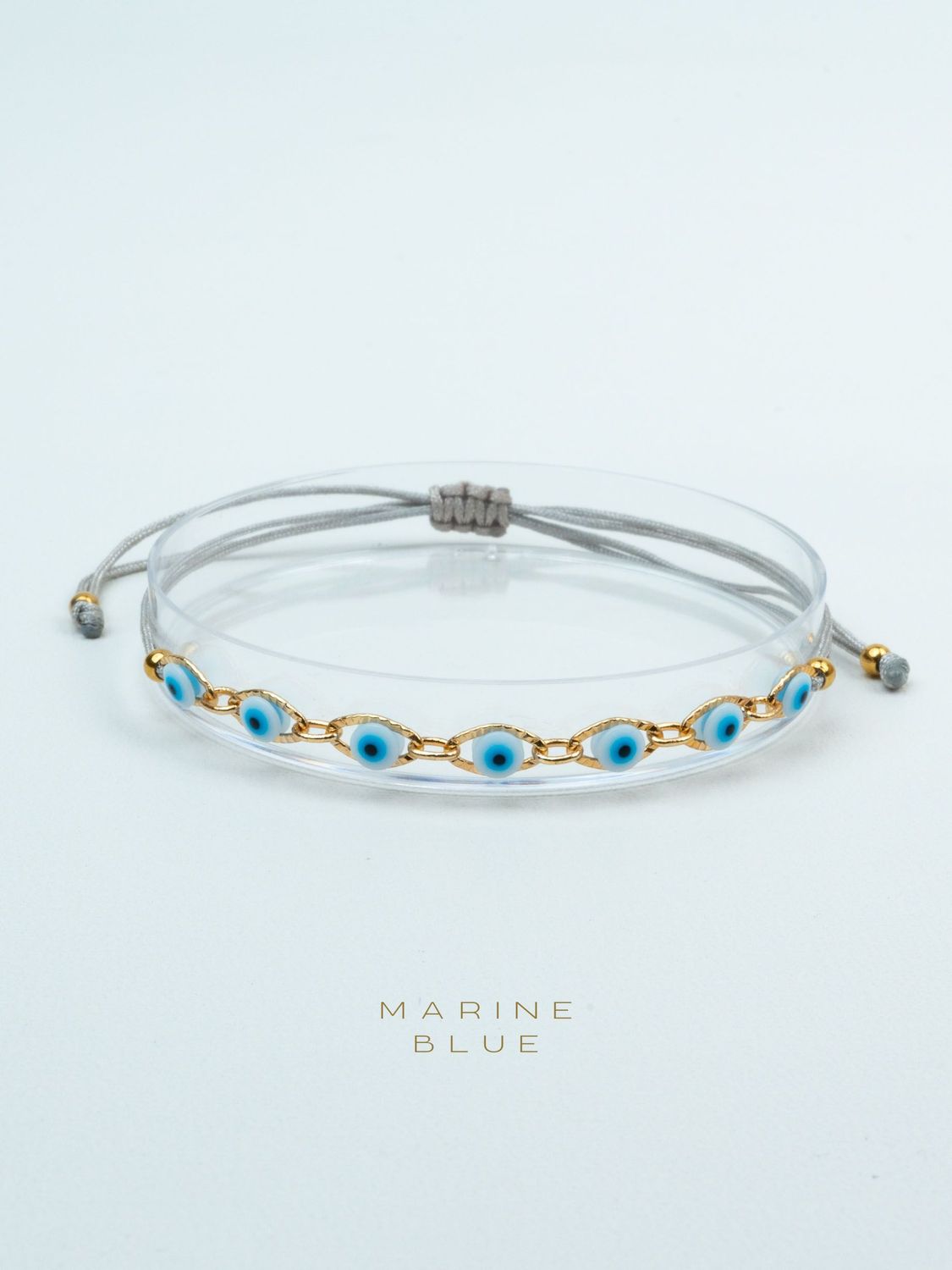 7 Steps Evil Eye Charm Bracelet - Handmade Bracelet, Color: Misty Moon