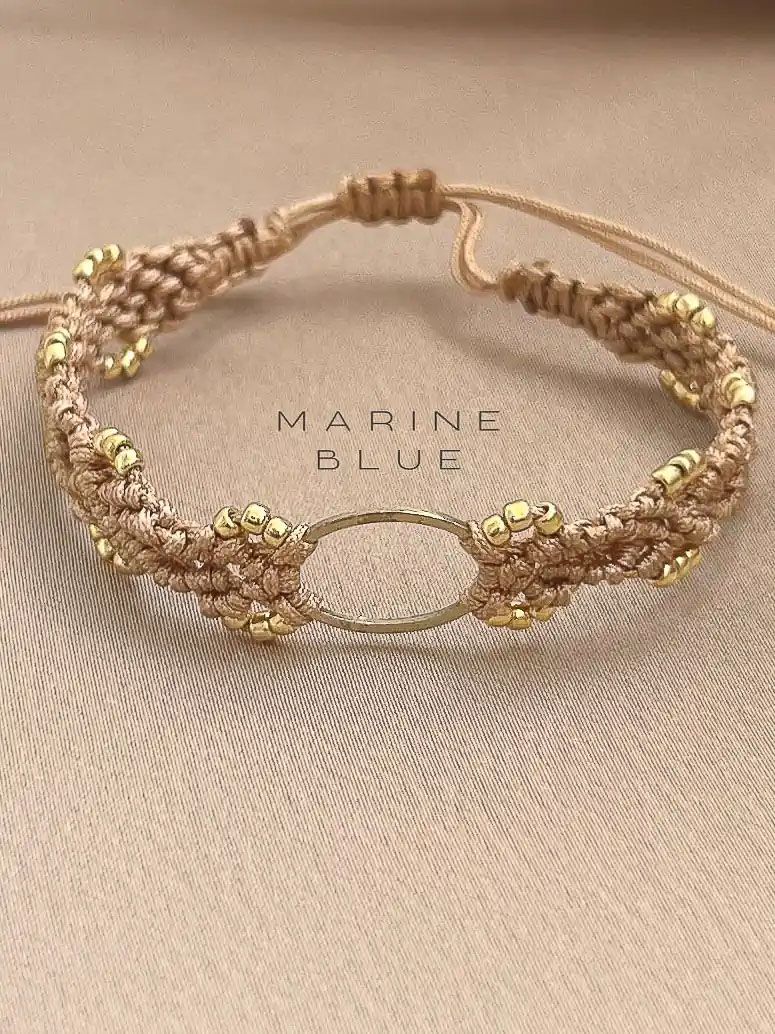 Jardin Flower Endless Handmade Bracelet - Macrame Bracelet, Color: Hazel