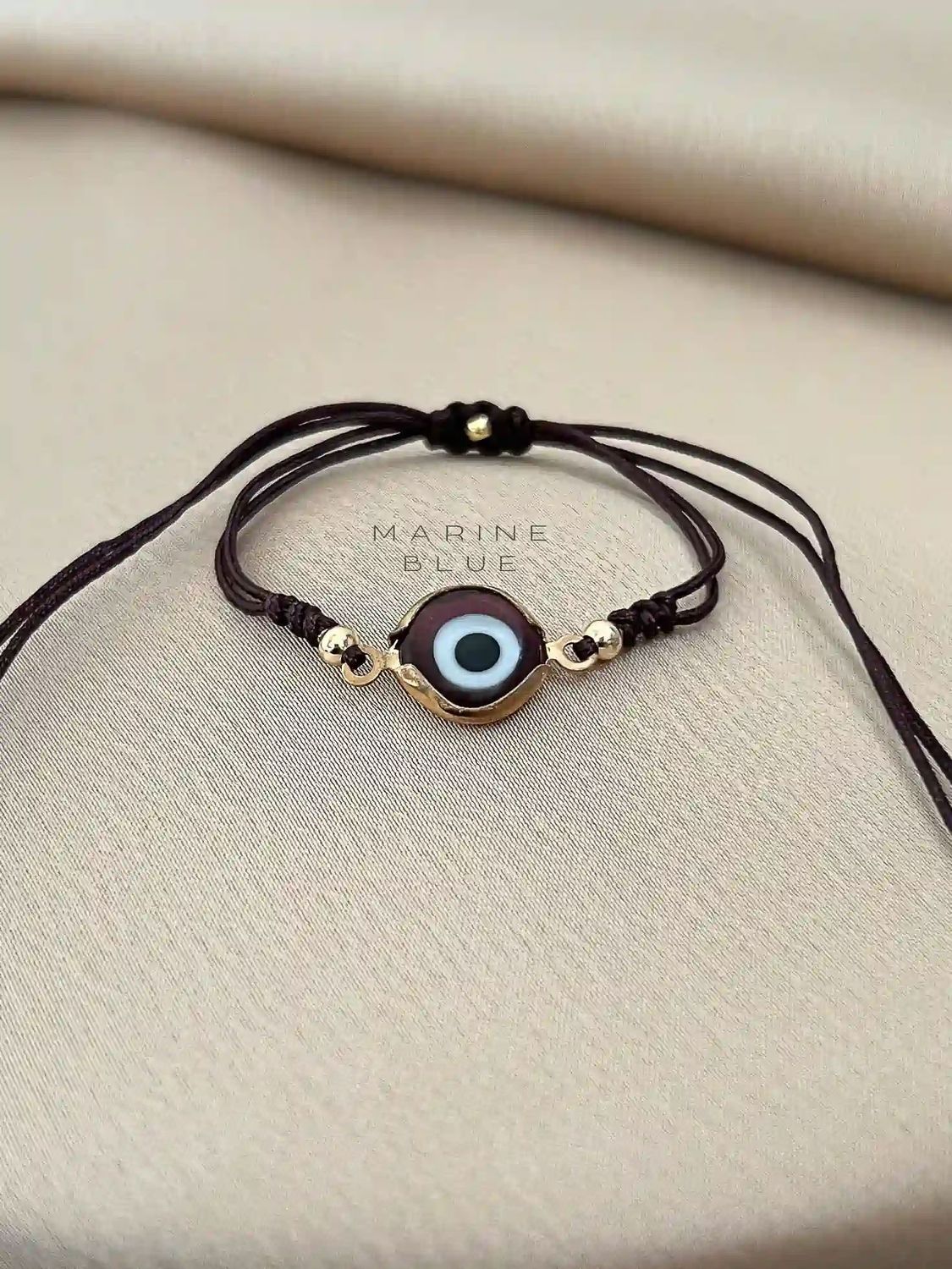 Evil Eye Small Handmade Bracelet - Evil Eye Bracelet, Color: Cinnamon Latte