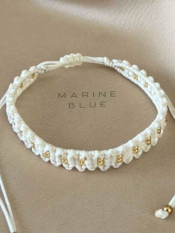 Jump Again Handmade Bracelet - Macrame Bracelet, Color: White Noise