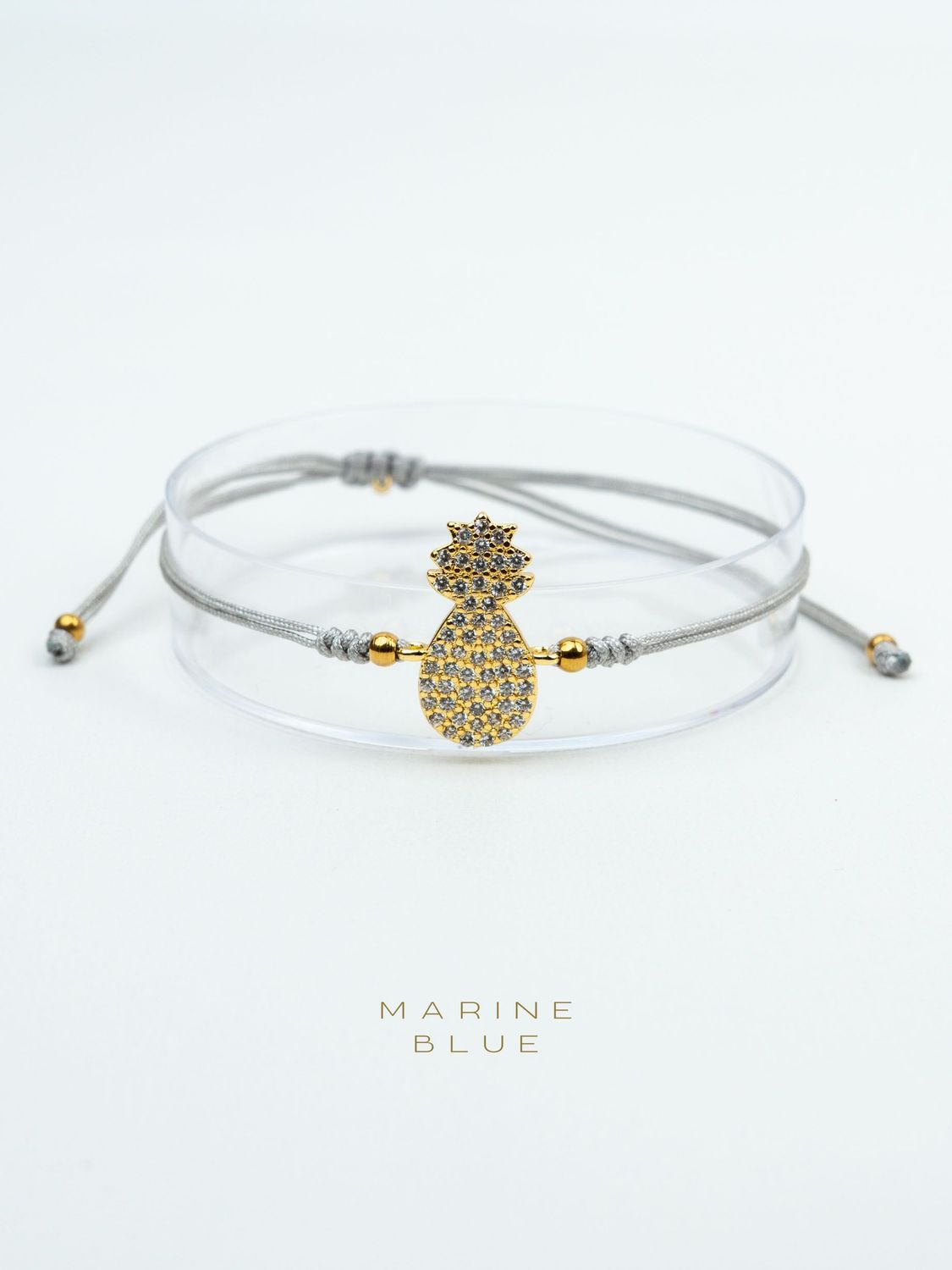Pineapple Bracciale fatto a mano - Bracciale con Charms, Colore: Misty Moon
