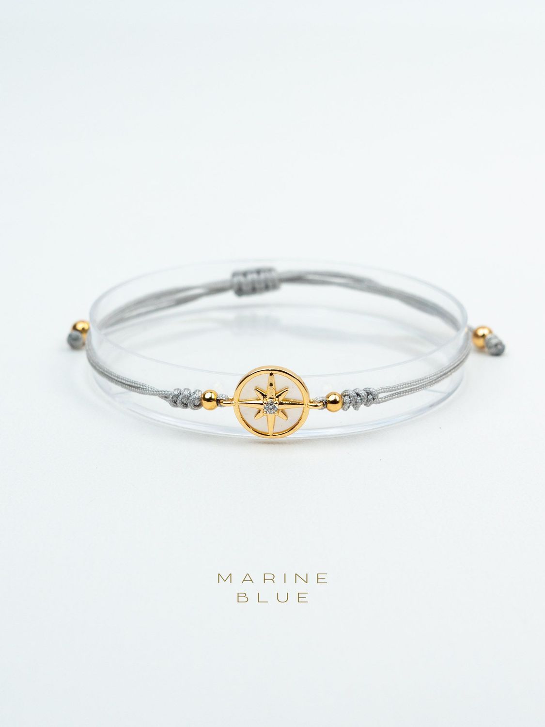 Kuzey Handmade Bracelet - Compass Charm Bracelet, Color: Misty Moon