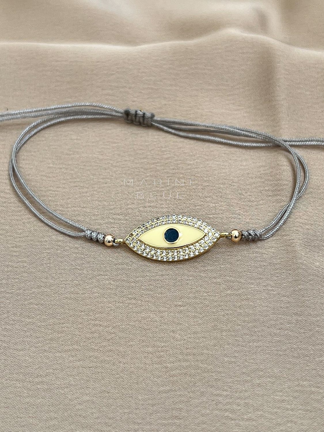 Enamel Eye Handmade Bracelet - Charm Bracelet, Color: Misty Moon