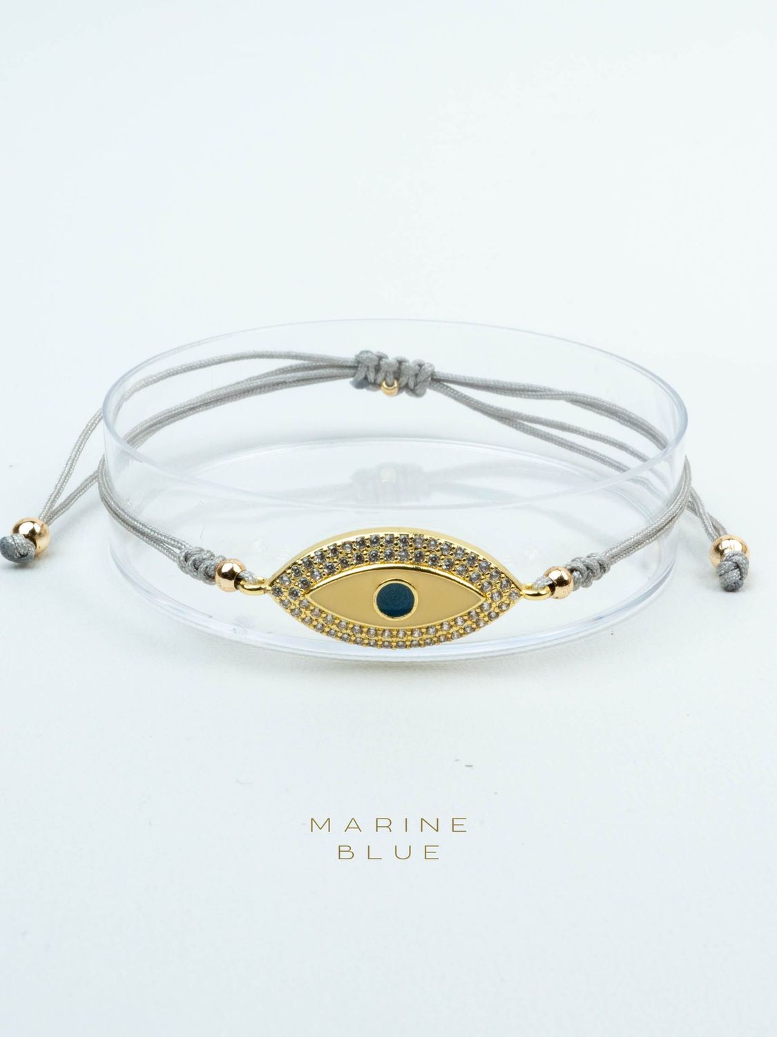 Enamel Eye Pulsera hecha a mano - Pulsera de charms, Color: Misty Moon