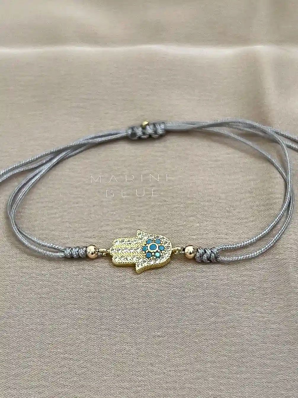 Fatima's Hand Small Handmade Bracelet - Charm Bracelet, Color: Misty Moon