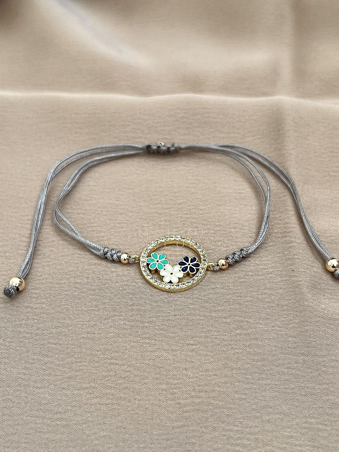 Botania Handmade Bracelet - Flower Charm Bracelet, Color: Misty Moon