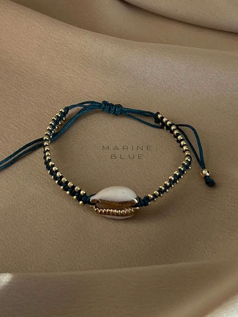 Cowrie Handmade Bracelet - Macrame Bracelet, Color: Northern Lights