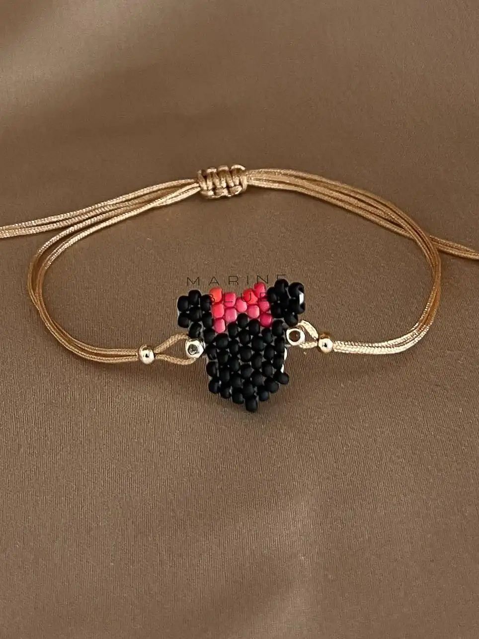 Animes Minnie Mouse Handmade Bracelet - Beaded Bracelet, Color: Hazel