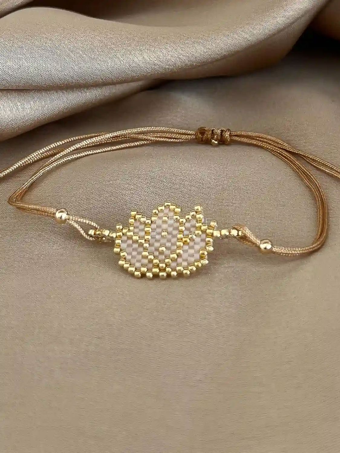 Solo Lotus Handmade Bracelet - Beaded Bracelet, Color: Sunset Breeze