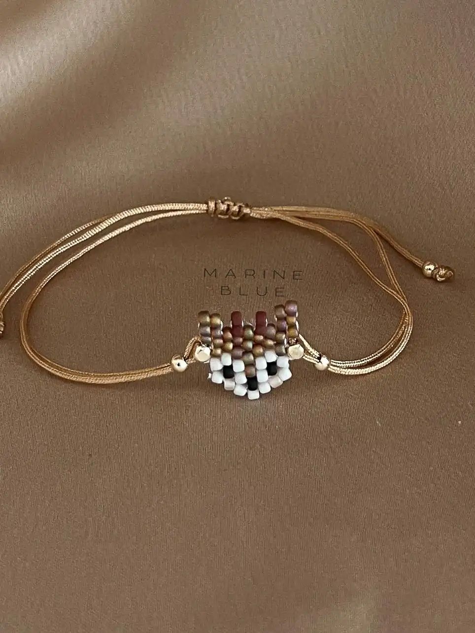 Animes Deer Handmade Bracelet - Beaded Bracelet, Color: Hazel