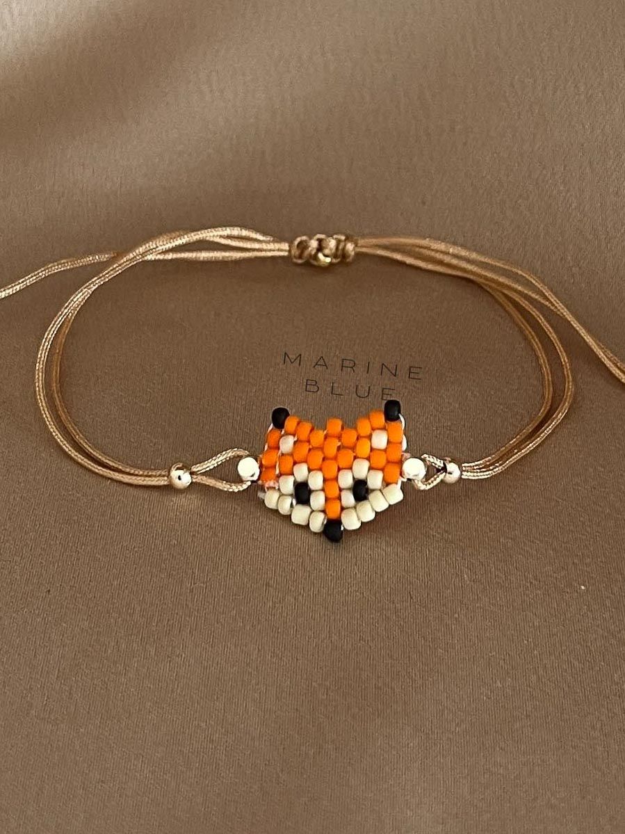 Animes Fox Pulsera hecha a mano - Pulsera de charms tejida, Color: Hazel