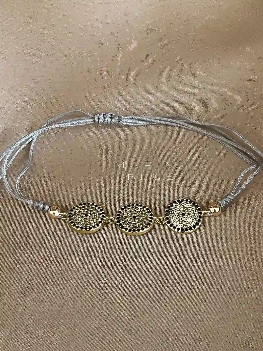 Triple Tire Handmade Bracelet - Zircon Bracelet, Color: Misty Moon