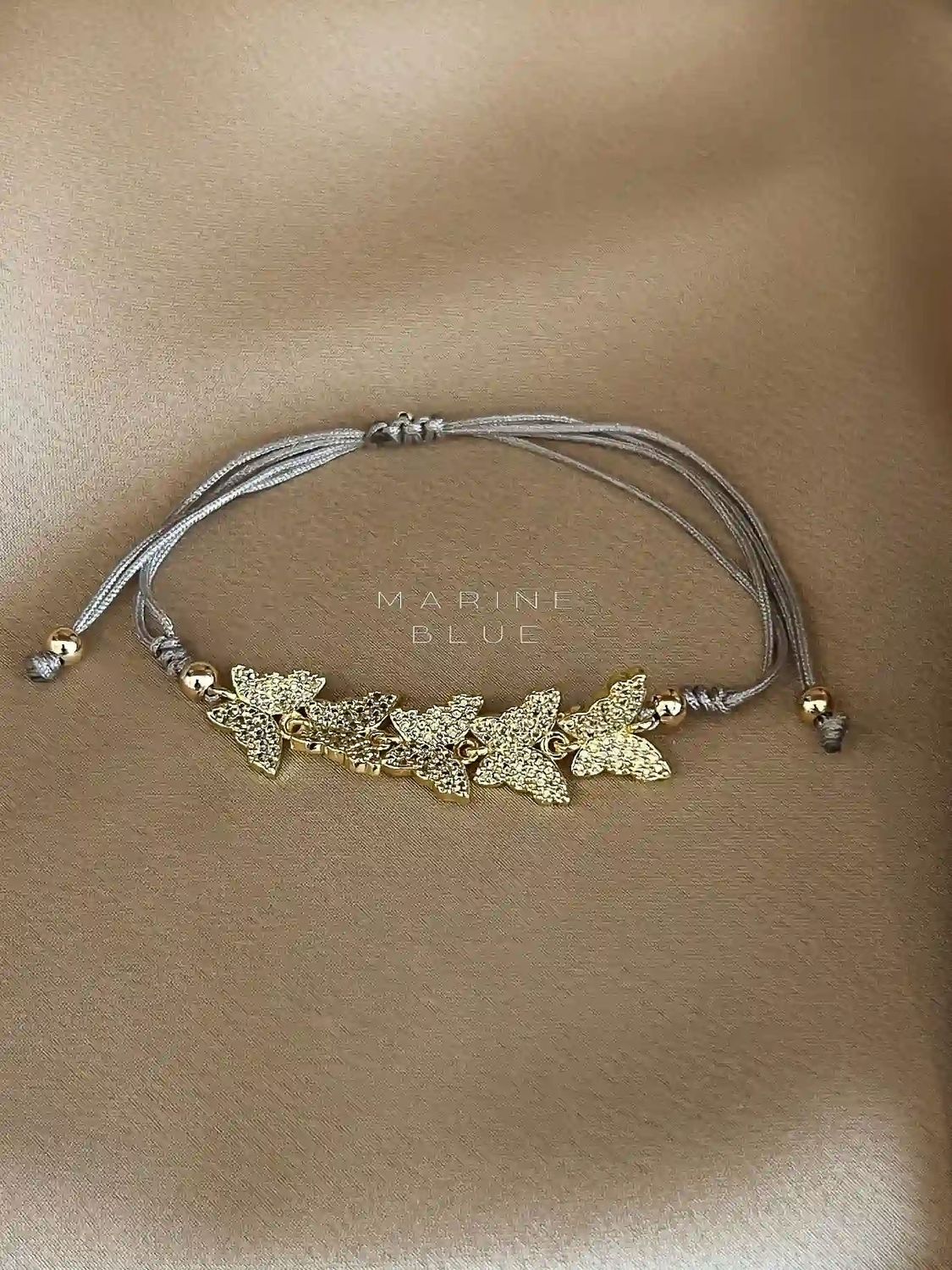 Pukupuku Handmade Bracelet - Butterfly Charm Bracelet, Color: Misty Moon