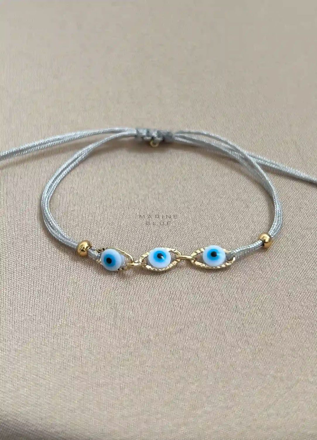 3 Steps Evil Eye 手工手链 - 串饰手链, Color: Misty Moon