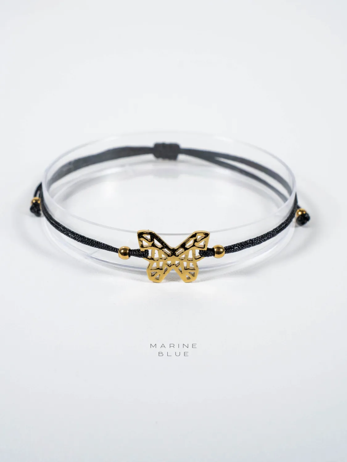 Edge Nabi Handmade Bracelet - Butterfly Charm Bracelet, Color: Nocturnal Black, Plating: Gold