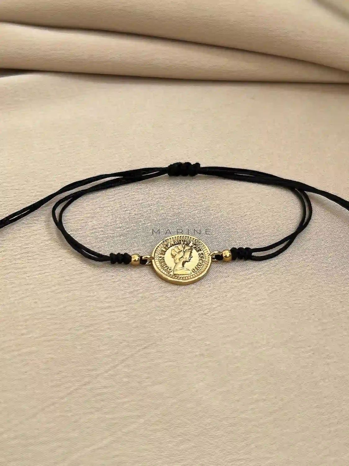 Edge Queen Handmade Bracelet - Charm Bracelet, Color: Nocturnal Black, Plating: Gold