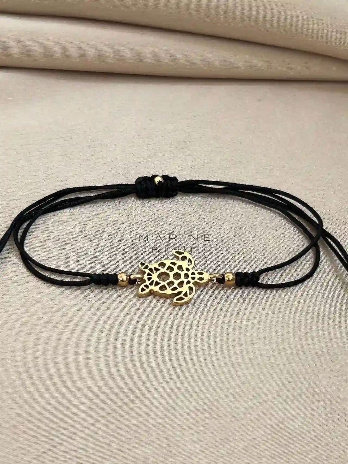 Edge Turtle Handmade Bracelet - Charm Bracelet, Color: Nocturnal Black, Plating: Gold