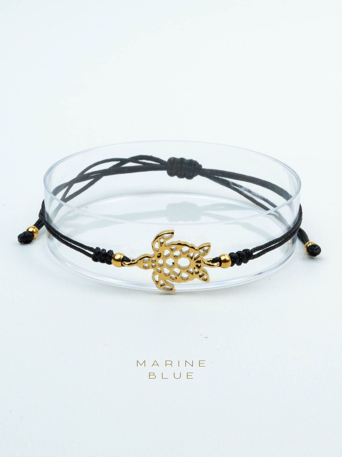 Edge Turtle Handmade Bracelet - Charm Bracelet, Color: Nocturnal Black, Plating: Gold