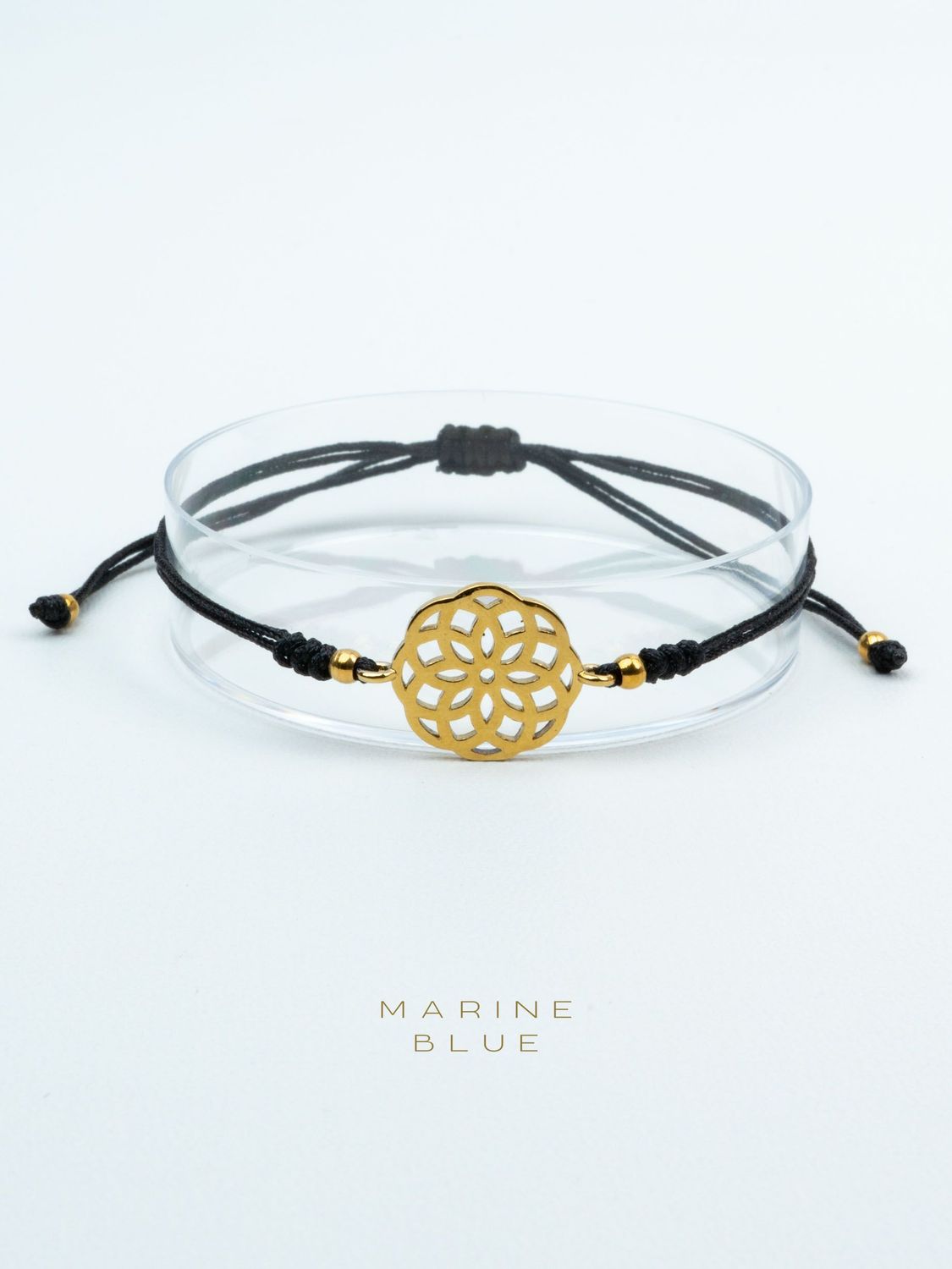 Edge Mandala Bracelet fait main - Bracelet Charms, Couleur: Nocturnal Black, Plating: Gold