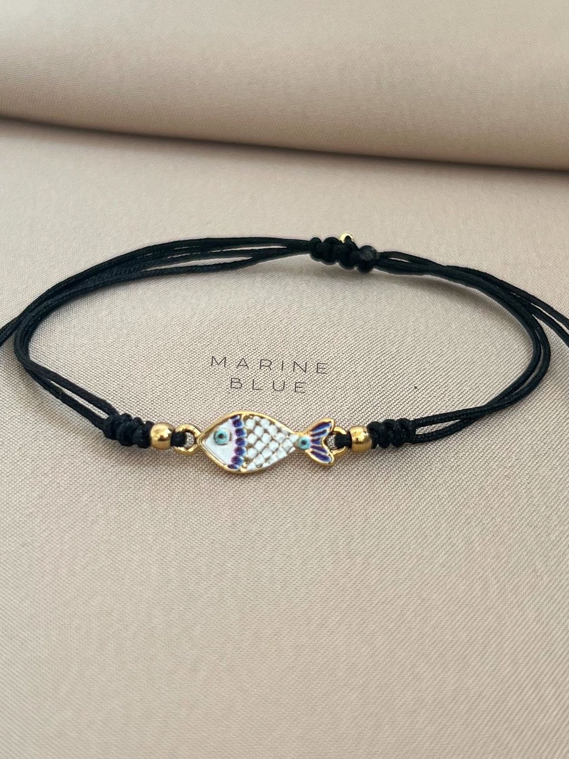 Fishy Handmade Bracelet - Charm Bracelet, Color: Nocturnal Black, Plating: Gold