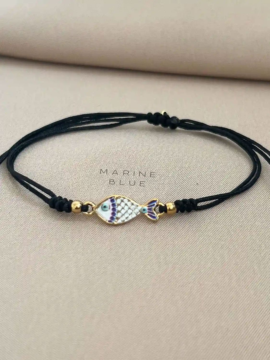 Fishy Handmade Bracelet - Charm Bracelet, Color: Nocturnal Black, Plating: Gold