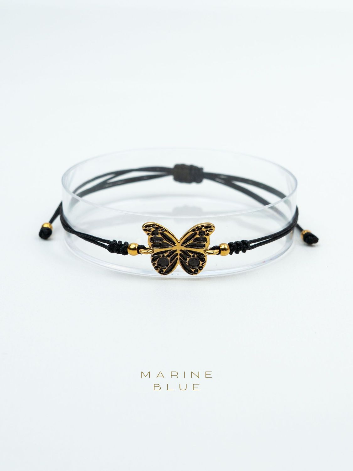 Mojo Butterfly Handmade Bracelet - Charm Bracelet, Color: Nocturnal Black, Plating: Gold